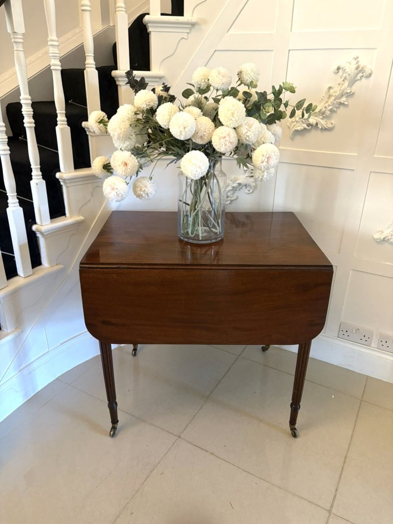 Antique Regency Quality Figured Mahogany Pembroke Table - Image 2